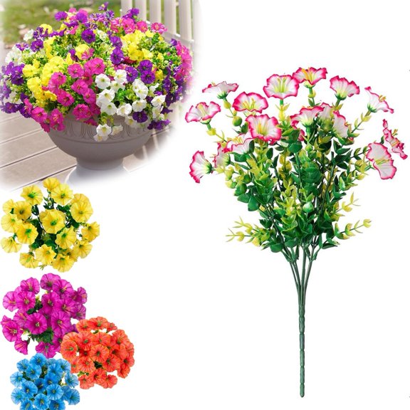 UV Resistant Colorful Artificial Flower, Artificial Flowers, Outdoor Faux Plants, Eco-Friendly Material, Easy To Take Care Of