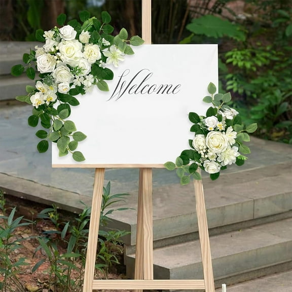 UV Resistant Fake Flowers Simulated Bouquet High End Wedding Table Staircase Table Flower Festival Banquet Indoor Room 2 Piece Set