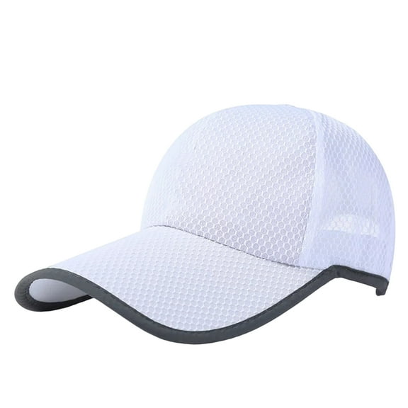 UV-Resistant Mesh Baseball Cap for Men - Curved Brim, Polyester, Outdoor Solid Anti-UV Hat with Logo Customization Options - Perfect for Camping and Volunteering