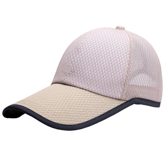 UV-Resistant Mesh Baseball Cap for Men - Curved Brim, Polyester, Outdoor Solid Anti-UV Hat with Logo Customization Options - Perfect for Camping and Volunteering