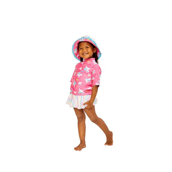 UV SKINZ UPF 50+ Girls 3-Piece Swim Set (12/18M, Pink Magical Unicorn)