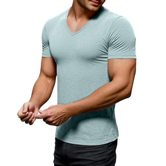 UV Shirts for Men Long Sleeve Outdoor Fishing Hiking Tees Men's V Neck T Shirt Casual Comfortable Breathable Soft Basic Tee For Daily Wear Home Outdoor Hiking Spring Summer