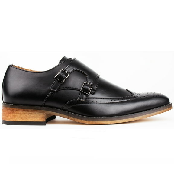UV Signature Men's Monk Strap Brogue Dress Shoes