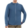 thumbnail image 1 of UV Spf Top Shirts for Mens Summer Rash Guard Sun Protection Hoodie Front Zipper Long Sleeve Shirts UV Spf Tees Shirts Ultra Soft Athletic Stretch Blouses Light Breathable Sun-Protective Clothing, 1 of 6