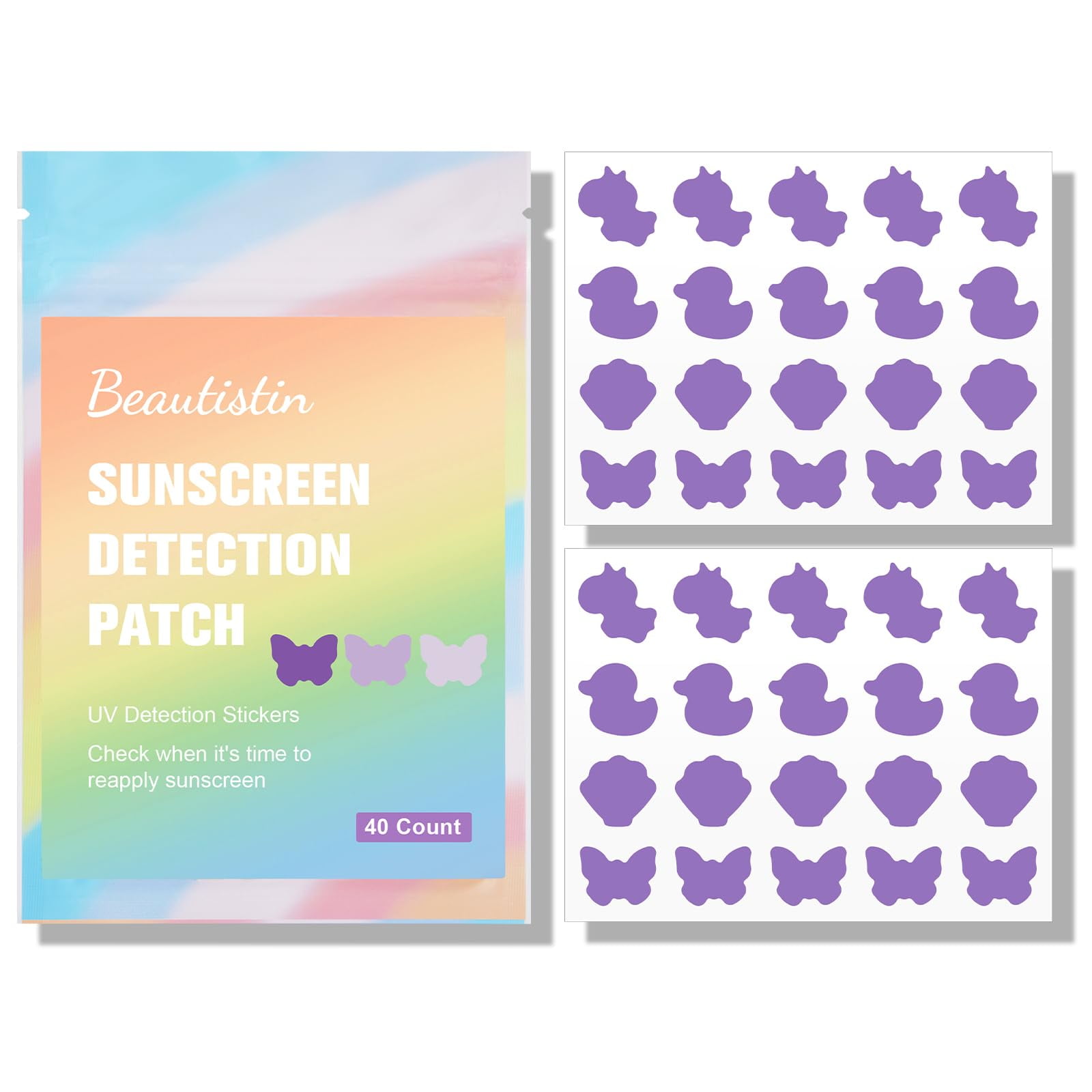 UV Stickers for Sunscreen IFF17 - 40 Count UV Detection Stickers, Know ...