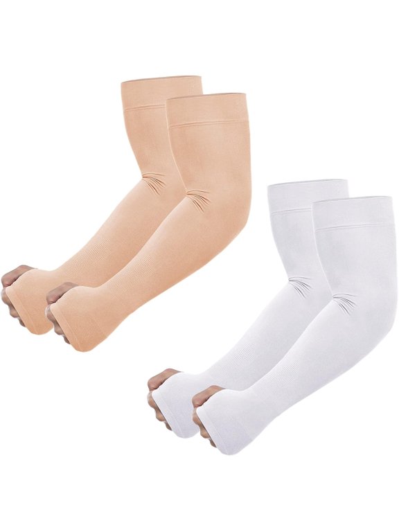 UV Sun Protection Arm Sleeves with Thumb Hole  UPF 50+ Cooling Sleeves for Men Women Youth  Breathable, Seamless, Anti-Skid  Ideal for Sports, Tattoo Cover, Running, Cycling, Golf