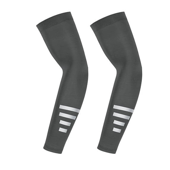 UV Sun Protection Arm Sleeves for Men Women Reflective Breathable Compression Sleeves Golf Outdoor Sports 1 Pair Dark Gray Free Size(Free Size)