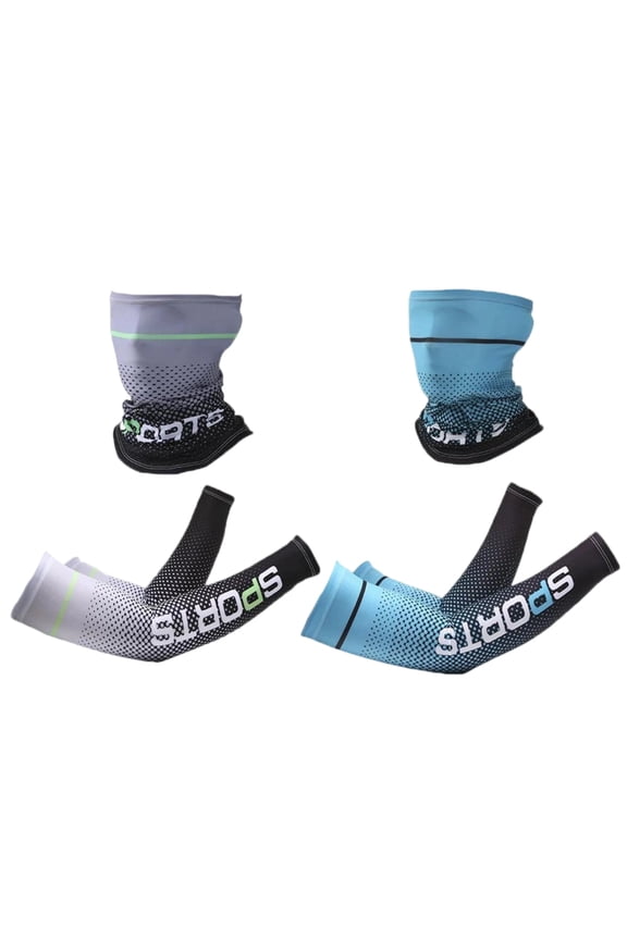 UV Sun Protection Compression Arm Sleeves Balaclava Face Mask Cooling Sport Sleeves for Men Women Outdoor Essential