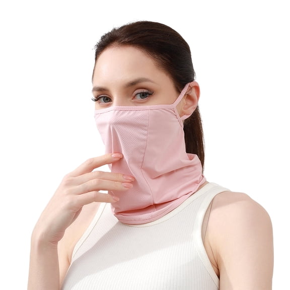 UV Sun Protection Face Mask with Neck Coverage UPF 50+ Face Breathable Design for Summer Outdoor Activities Pink A