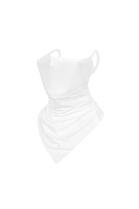 UV Sun Protection Face Mask with Neck Coverage UPF 50+ Face Breathable Design for Summer Outdoor Activities White A