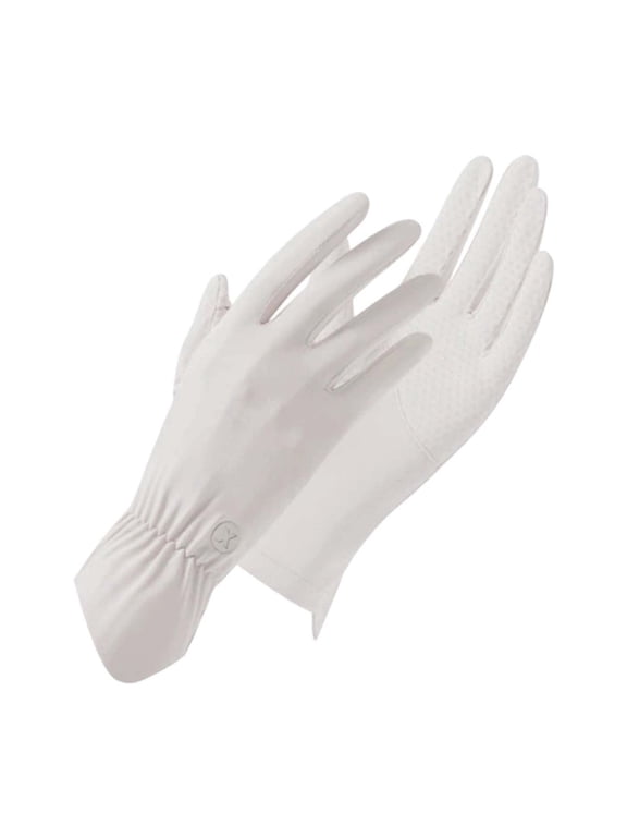 UV Sun Protection Gloves for Women, Ultra Thin Full Finger Driving Gloves, 2 Fingers Flip Cooling Touchscreen Anti Mittens for Outdoor Activities