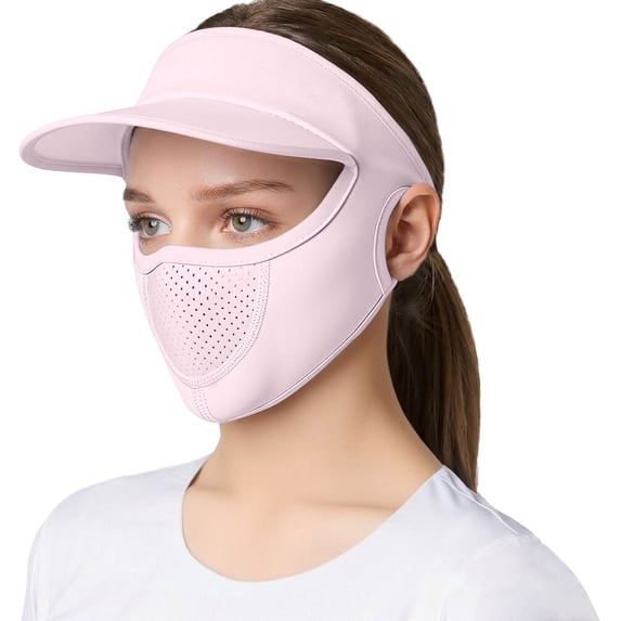 UV Sun Protection Half Face Mask,Sun Mask Face Covers Breathable Mask Uv Face Shield Sun Protection Mask Uv Masks For Women Sunscreen MaskFor Golf Hiking Running Cycling,Pink