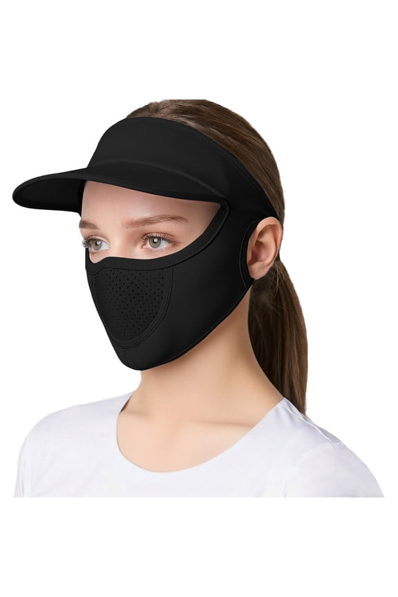 UV Sun Protection Half Face Mask,Uv Face Shield Sun Protection Mask Sunscreen Mask Breathable Mask Sun Mask Uv Masks For Women Face CoversFor Golf Hiking Running Cycling,Black