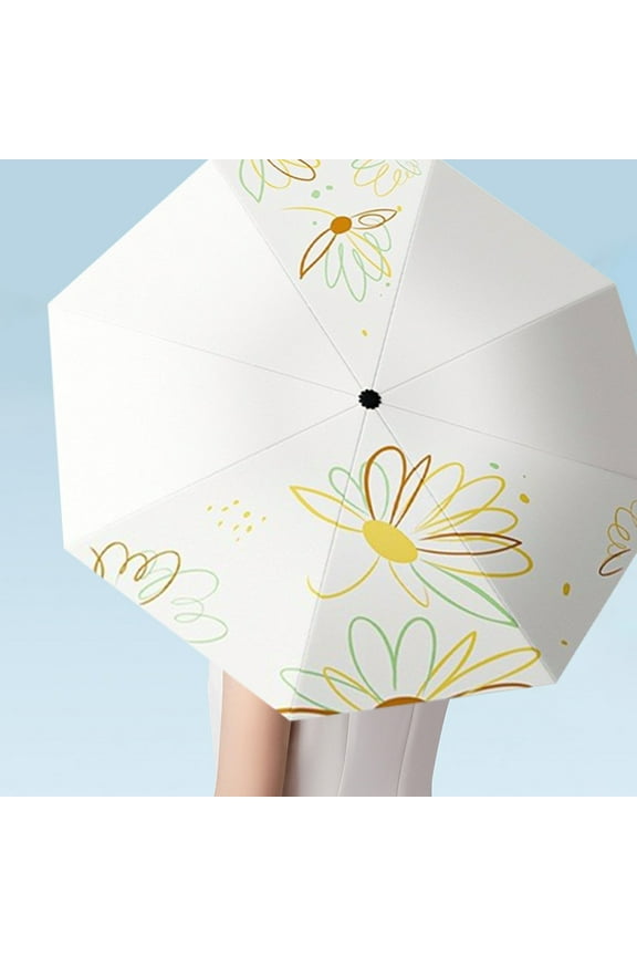 UV Sun Umbrella Compact Folding Travel Umbrella and Close for Windproof, Rainproof & 99.9% UV Protection Parasol with Black Anti-UV Coating/ Home Essentials