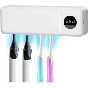 UV Toothbrush UV Light Cleaning Holder - Rechargeable Tooth Brush Smart Cleaner with Light Cleaning Air Drying - Bathroom Wall Mount Holders Cleaning and Drying