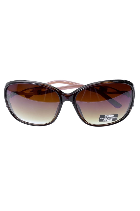 UV protection Shatter resistant Polycarbonate Sport-Sunglasses Brown & Gold-Tone