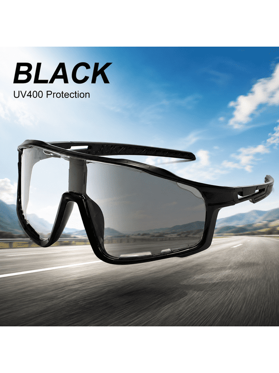 UV400 Auto Tint Cycling Sunglasses Photochromic Light Adaptive Sports Goggles for Bike Driving Running