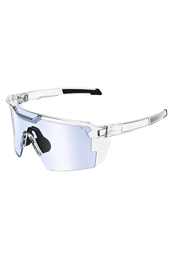UV400 Photochromic Polarized Safety Glasses, Impact-Proof Polarized Sunglasses, Impact Resistant PC Transition Lenses, Lightweight Eyewear for Sports & Work(B)