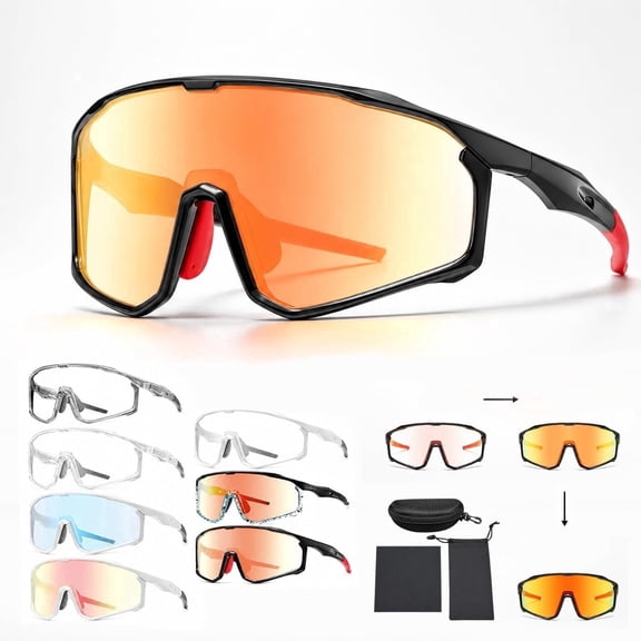 UV400 Photochromic Polarized Safety Glasses, Impact Resistant Outdoor Sports & Work Eyewear, Cycling Glasses