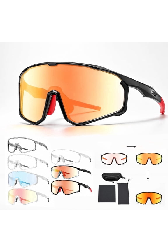 UV400 Photochromic Polarized Safety Glasses, Impact Resistant Outdoor Sports & Work Eyewear, Cycling Glasses