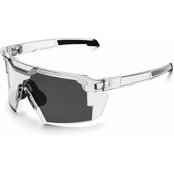 UV400 Photochromic Polarized Safety Glasses, Impact Resistant PC Lens Transition Sunglasses for Sports & Work, Summer UV Protective Goggles for Travel and Cycling Sports(Gray)1pc