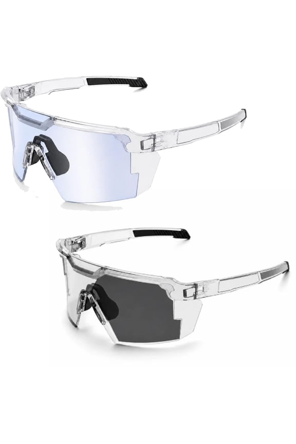 UV400 Photochromic Polarized Safety Glasses - Impact Resistant PC Lens Transition Sunglasses for Sports & Work