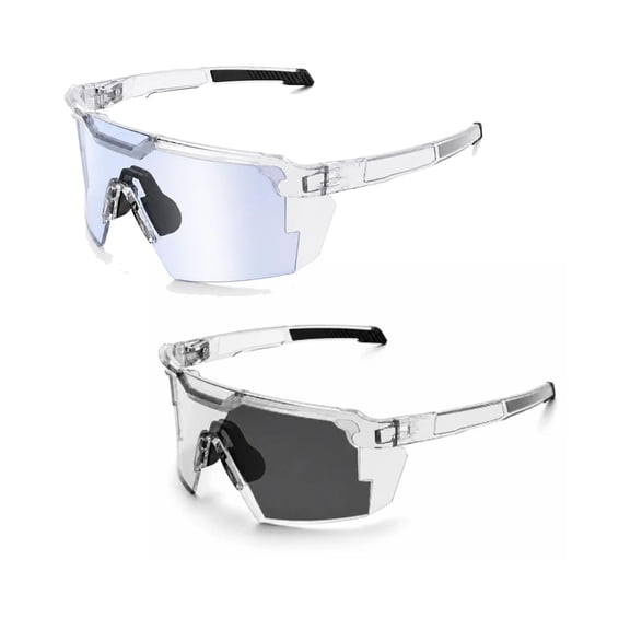 UV400 Photochromic Polarized Safety Glasses - Impact Resistant PC Lens Transition Sunglasses for Sports & Work