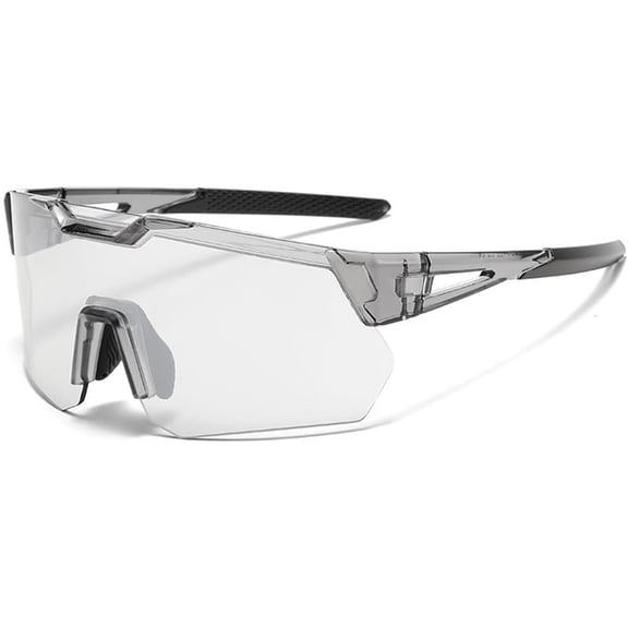 UV400 Photochromic Polarized Safety Glasses,Impact Resistant PC Transition Lenses,Outdoor Protective Sunglasses for Cycling,Fishing & Driving,Gray