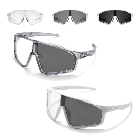 UV400 Photochromic Polarized Safety Glasses,Oversized Around Impact Resistant, UV-Protective Sunglasses for Hiking & Cycling
