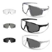 UV400 Photochromic Polarized Safety Glasses,Oversized Around Impact Resistant, UV-Protective Sunglasses for Hiking & Cycling