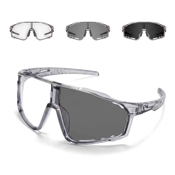 UV400 Photochromic Polarized Safety Glasses,Oversized Around Impact Resistant, UV-Protective Sunglasses for Hiking & Cycling