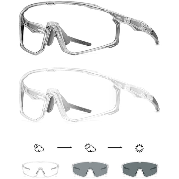 UV400 Photochromic Polarized Safety Glasses, Z87+ Impact Resistant Outdoor Sports Work Eyewear, 2-Second Transition