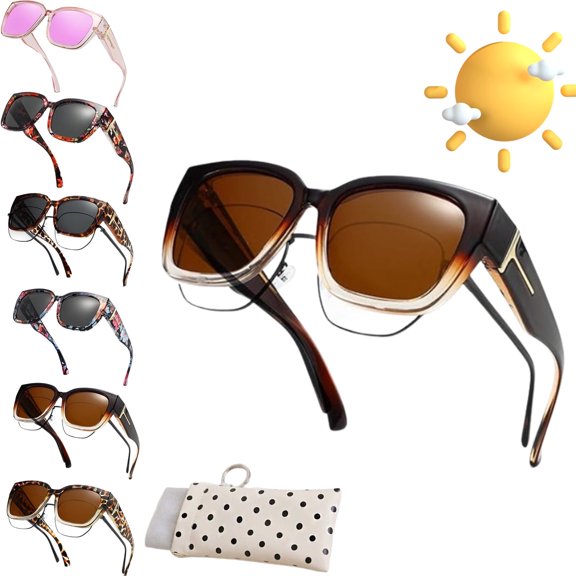 UV400 Protection Polarized Fit Over Sunglasses for Men Women, UV400 Protection Floral Frame Wear Over Glasses