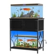 thumbnail image 1 of Aquarium Stand with Power Outlets & LED Light, 330LBS Capacity, Metal Frame Fish Tank Stand , Black, 1 of 13