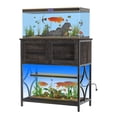 thumbnail image 1 of UVANIOHOM 20-29 Gallon Fish Tank Stand w/ Power Outlets, RGB LED Lights & Storage, Dark Oak, 1 of 13