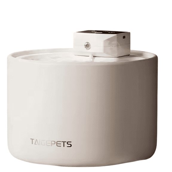 UVC Sterilizing Ceramic Cat Dog Water Fountain, 5000mAh Battery Wireless No Heating