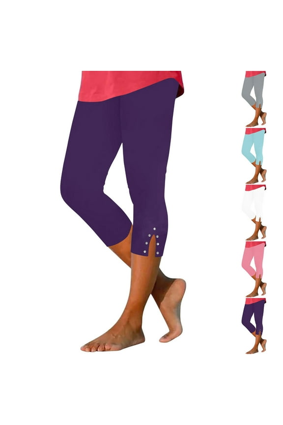 2025 Fashion Rhinestone Capri Leggings for Women High Waisted Stretch Capri Pants Cropped Pant Workout Capris Black XXXL