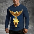 thumbnail image 1 of UVEASISHA 250th Anniversary Henley Shirts for Men 4th of July Eagle Print Long Sleeve T-Shirt Big and Tall Casual Button Up Collarless Patriotic Graphic Tees Multicolor XL, 1 of 9