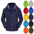 thumbnail image 1 of UVEASISHA 3 in1 Ski Jacket Men Waterproof Raincoats Winter Fleece Lined Snow Coat Outdoor Thicken Warm Windbreaker Jackets with Zipper Pockets Black L, 1 of 8