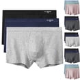 thumbnail image 1 of UVEASISHA 3PC Underwear for Men Cotton Boxer Briefs Low Rise Breathable Sporty Underpants Gray XXL, 1 of 3