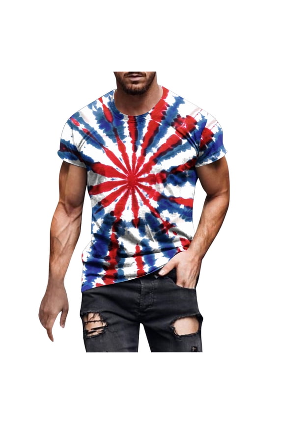 4th of July Shirt for Men,Mens Patriotic Tee Shirts Graphic July 4th T-Shirt Teens O-Neck Casual Short Sleeve America Flag Fourth of July Muscle Workout Tshirts 2025