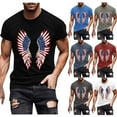 thumbnail image 1 of UVEASISHA 4th of July T-Shirts for Men Memorial Day Novelty Print Crewneck Tee Big and Tall Casual Short Sleeve Patriotic Tshirt Slim Fit Workout Shirts Gray 5XL, 1 of 5