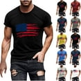 thumbnail image 1 of UVEASISHA 4th of July Patriotic Tshirts for Men Short Sleeve American Flag Graphic Tees Cotton T-Shirts Slim Fit Tee Tops Black XL, 1 of 6