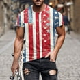 thumbnail image 1 of UVEASISHA 4th of July Tshirts for Men Stars and Stripes Graphic Tee Short Sleeve Fashion Hipster T-Shirts Red L, 1 of 5