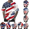 thumbnail image 1 of UVEASISHA American Flag T Shirts for Men Big and Tall 4th of July Graphic Tees Short Sleeve Crewneck Patriotic T-Shirt Memorial Day Distressed Print Tshirts Multicolor 3XL, 1 of 6