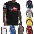 thumbnail image 1 of UVEASISHA American Flag Tshirts for Men Short Sleeve 4th of July Patriotic T-Shirts Breathable Quick Dry Workout Tee Tops Navy L, 1 of 5