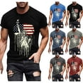 thumbnail image 1 of UVEASISHA American Flag Tshirts for Men Short Sleeve Religious Faith Patriotic T Shirts Lightweight Comfy Going Out Tops Blue XXL, 1 of 6