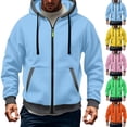 thumbnail image 1 of UVEASISHA Athletic Jackets for Men Full Zip Hooded Sweatshirt Jacket Contrast Trim Casual Zip Up Hoodies Comfy Casual Fall Fashion Jackets with Pocket Green L, 1 of 7