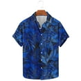 thumbnail image 1 of UVEASISHA Beach Hawaii Shirts for Men Vintage Short Sleeve Bowling Shirt 2025 Big and Tall Casual Button Down Shirt Tropical Leaf Print Vacation Tops Todays Clearance Sales Multicolor XXL, 1 of 5