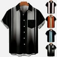 thumbnail image 1 of UVEASISHA Beach Shirts for Men,Men Button Down Shirt Short Sleeve Quick Dry Bowling Shirts Gradient Printed Hawaiian Shirt Summe Casual Lapel Vacation Shirts 90 off Clearance Sale, 1 of 7